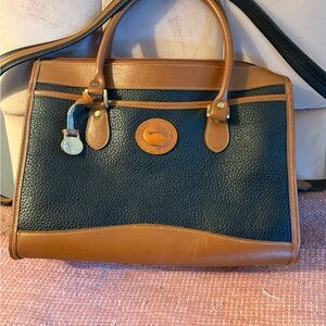 Dooney & Bourke Black and Tan Leather Tote
